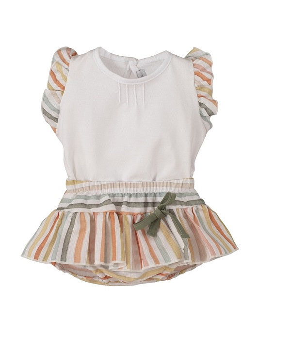 Vestido con pololo para niña Multirayas