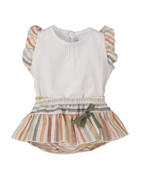 Vestido con pololo para niña Multirayas