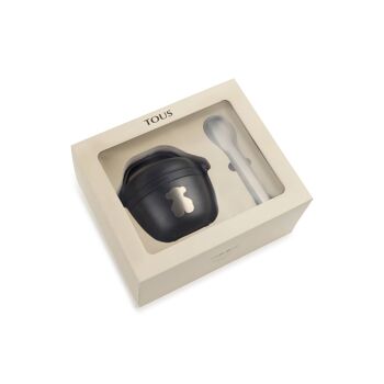 Kit porta alimentos con set cubiertos acero