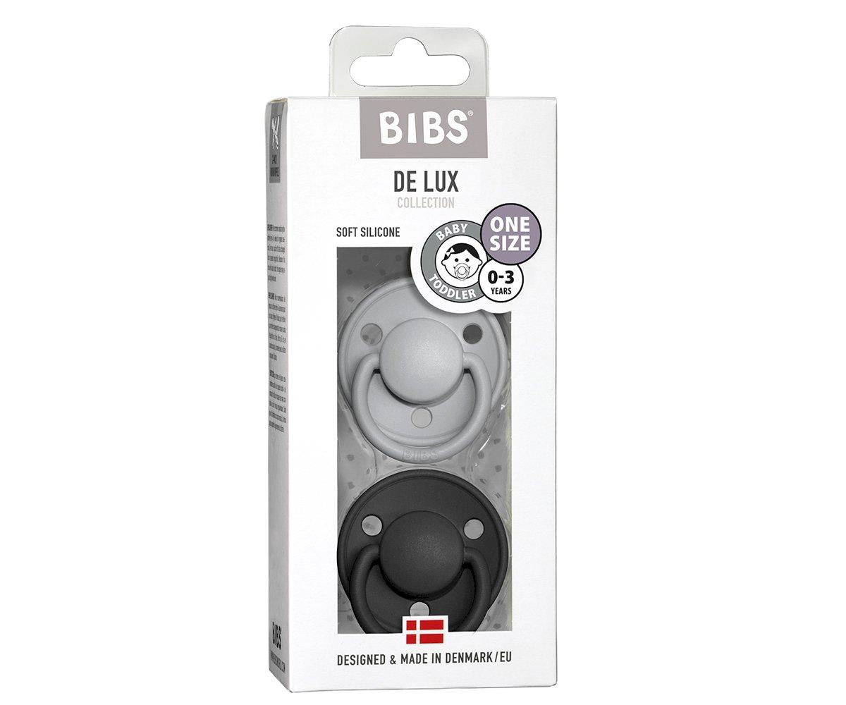 2 Chupetes BIBS De Lux Cloud/Black Silicona