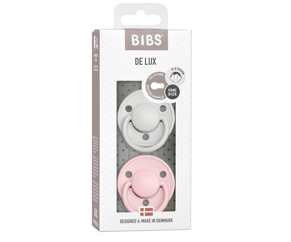 2 Chupetes BIBS De Lux Ivory/Baby Pink Silicona