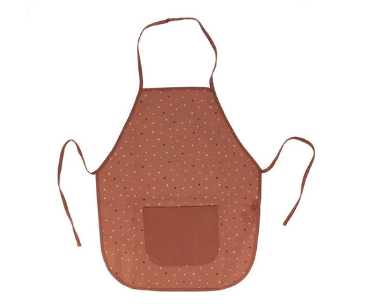 Pack Delantal Infantil Dots Brown Personalizable + Cuchillo Caramel