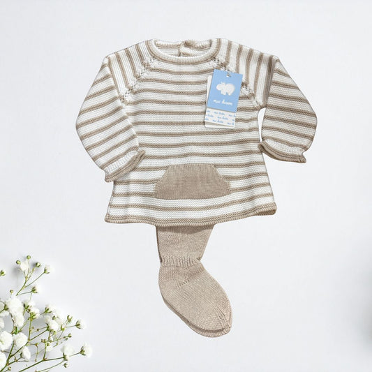 Canastilla conjunto TIERRA con toquila a juego