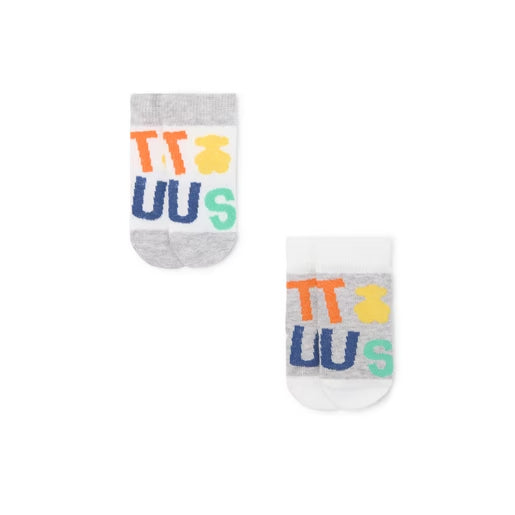 Pack de 2 pares de calcetines de bebé TOUS SSocks Gris