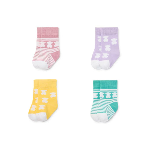 Pack de 4 pares de calcetines de bebé SSocks rosa