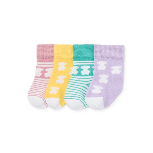 Pack de 4 pares de calcetines de bebé SSocks rosa