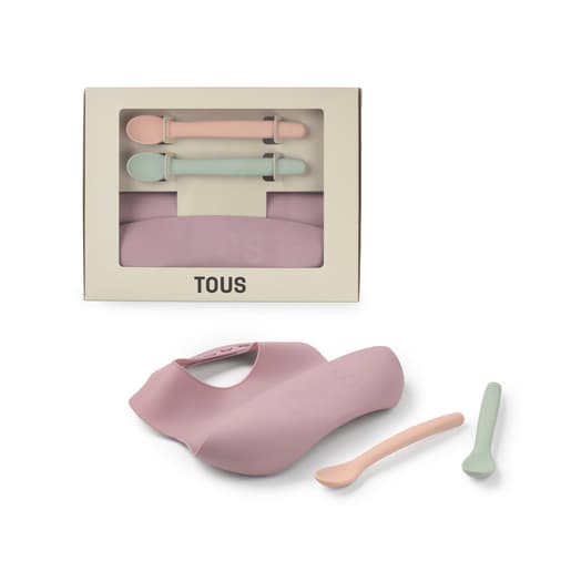 Set de babero y 2 cucharas Food Kit Rosa Tous