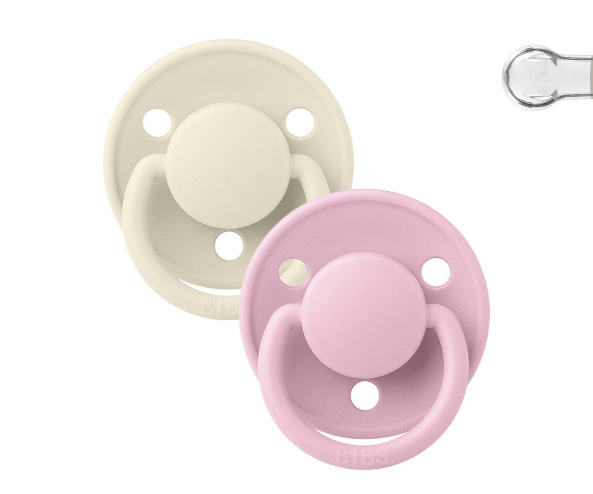 2 Chupetes BIBS De Lux Ivory/Baby Pink Silicona