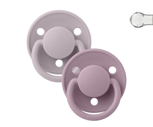 2 Chupetes BIBS De Lux Dusky Lilac/Heather Silicona