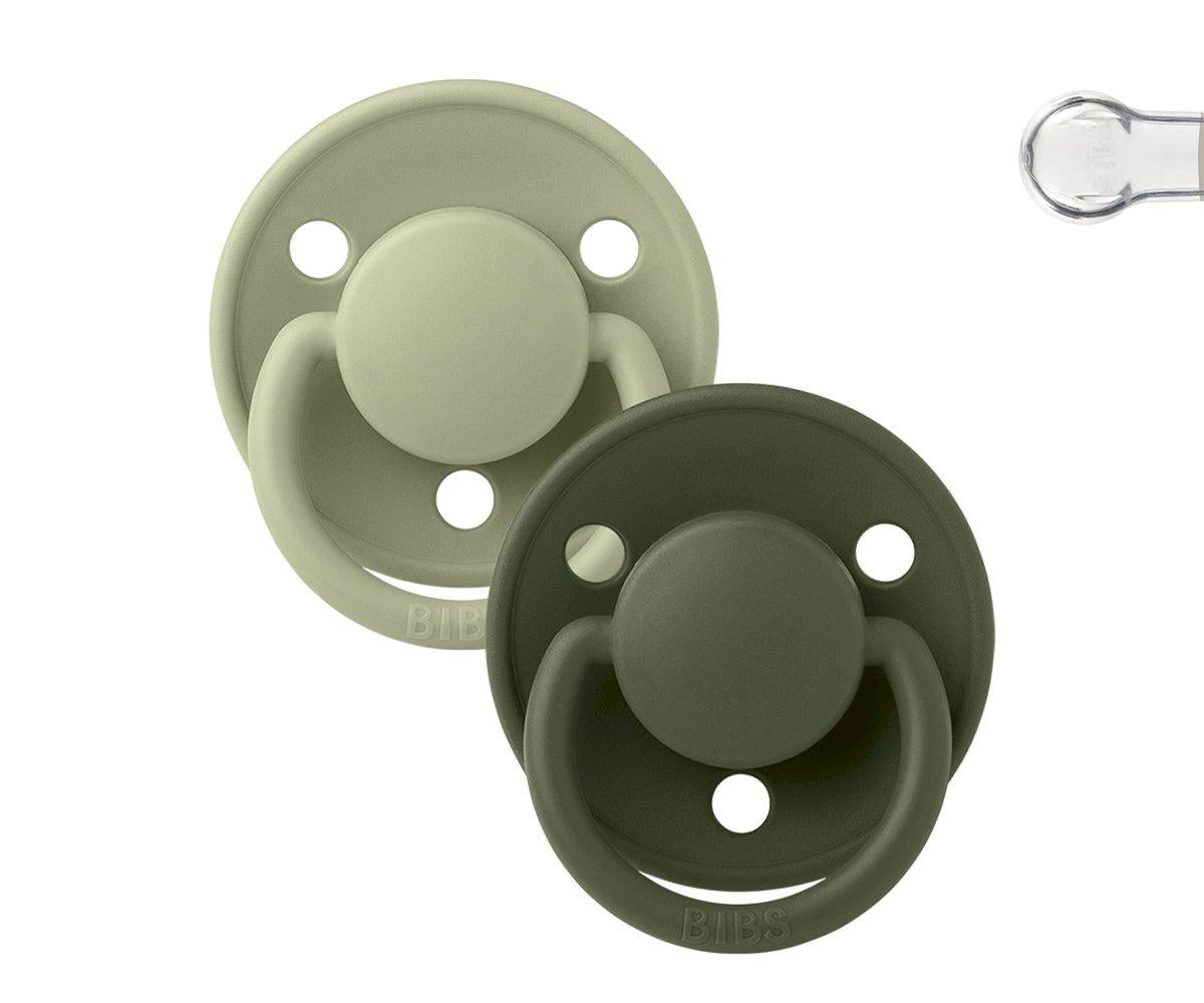 2 Chupetes BIBS De Lux Sage/Hunter Green Silicona