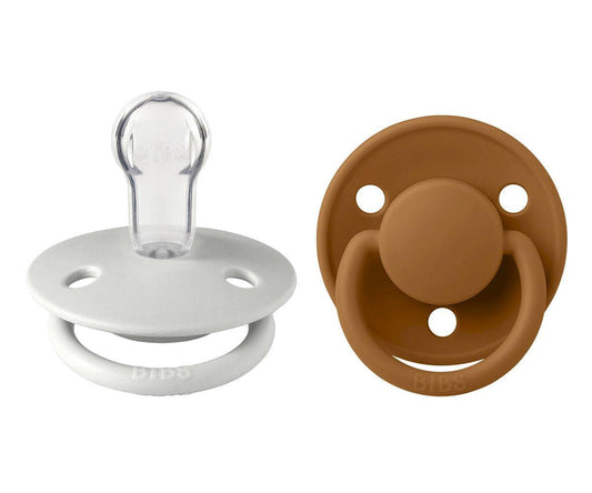 2 Chupetes BIBS De Lux Haze/Caramel Silicona