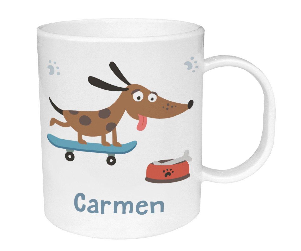 Taza de Plástico Personalizada Skater Dog