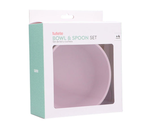 Bol con Ventosa + Cuchara Lilac