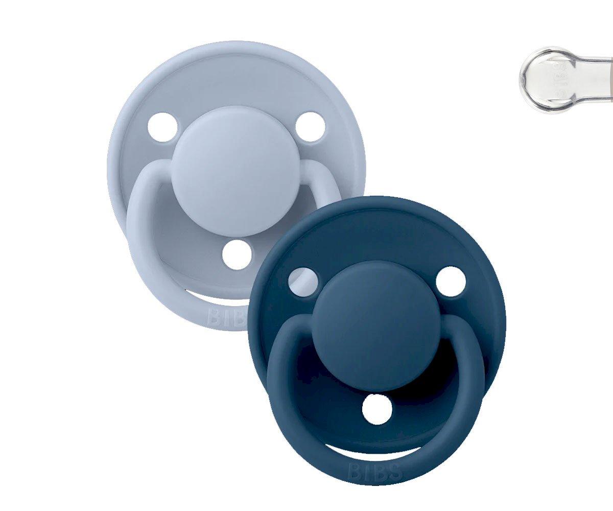2 Chupetes BIBS De Lux Dusty Blue/Steel Blue Silicona