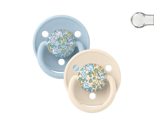 2 Chupetes BIBS De Lux Eloise Baby Blue Mix Silicona