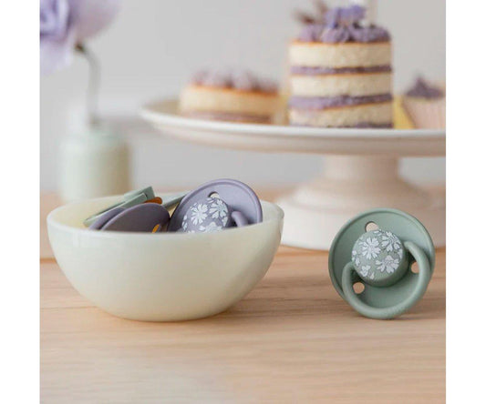 2 Chupetes BIBS De Lux Eloise Baby Blue Mix Silicona