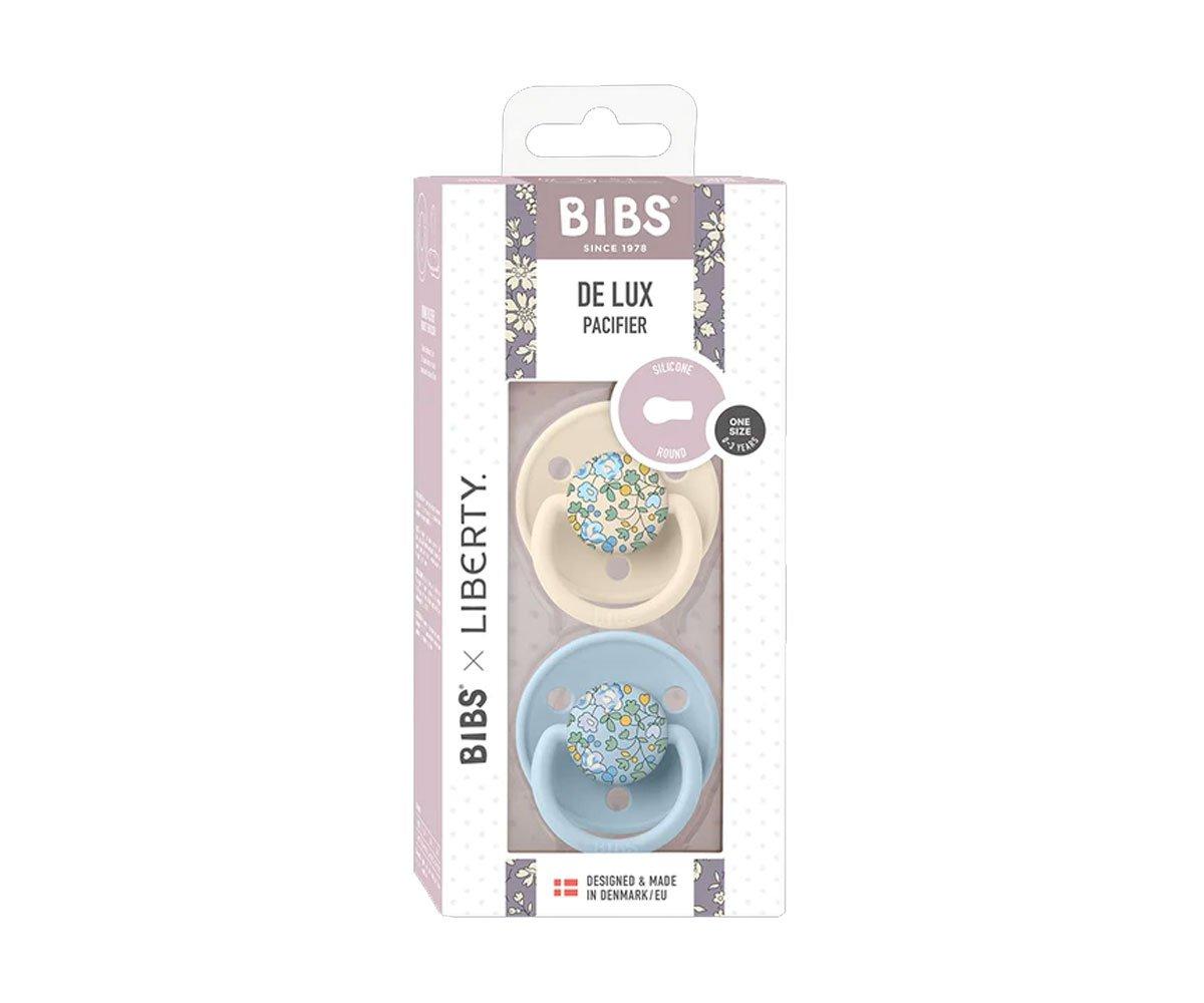 2 Chupetes BIBS De Lux Eloise Baby Blue Mix Silicona