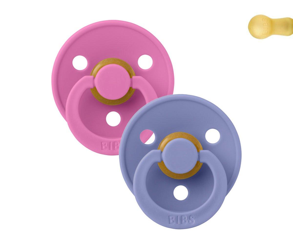 2 Chupetes BIBS Colour Round Bubblegum/Peri