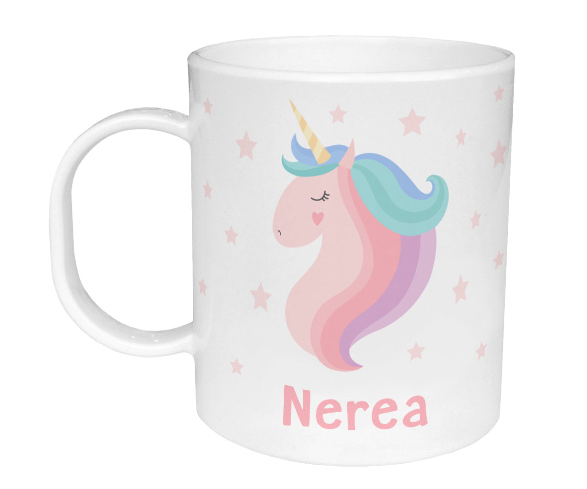 Taza de Plástico Personalizada Unicornio