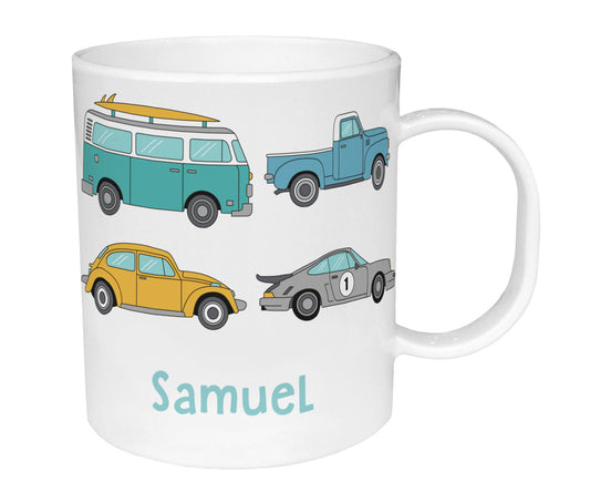 Taza de Plástico Personalizada Coches