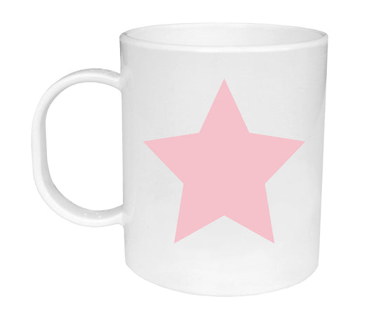 Taza de Plástico Personalizada Estrella Rosa