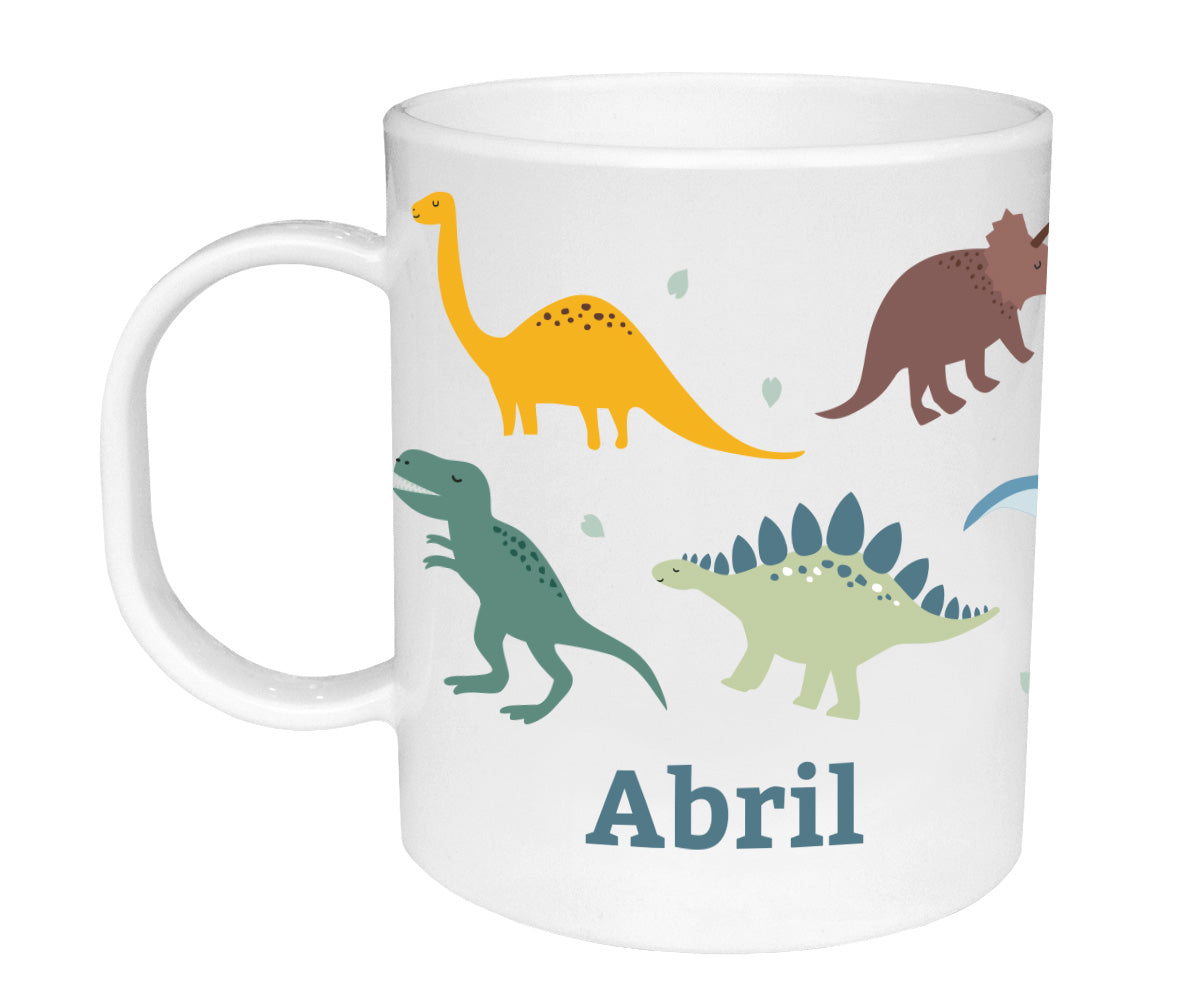 Taza de Plástico Personalizada Mundo Dinosaurios