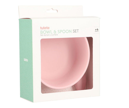Bol Silicona + Cuchara Acero Light Pink