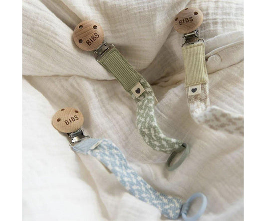 Chupetero BIBS Trenzado Dusty Pink/Baby Pink