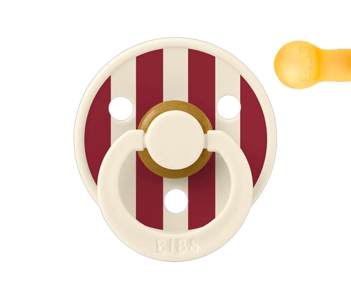 Chupete BIBS Studio Colour Round Ivory/Ruby en Bolsita