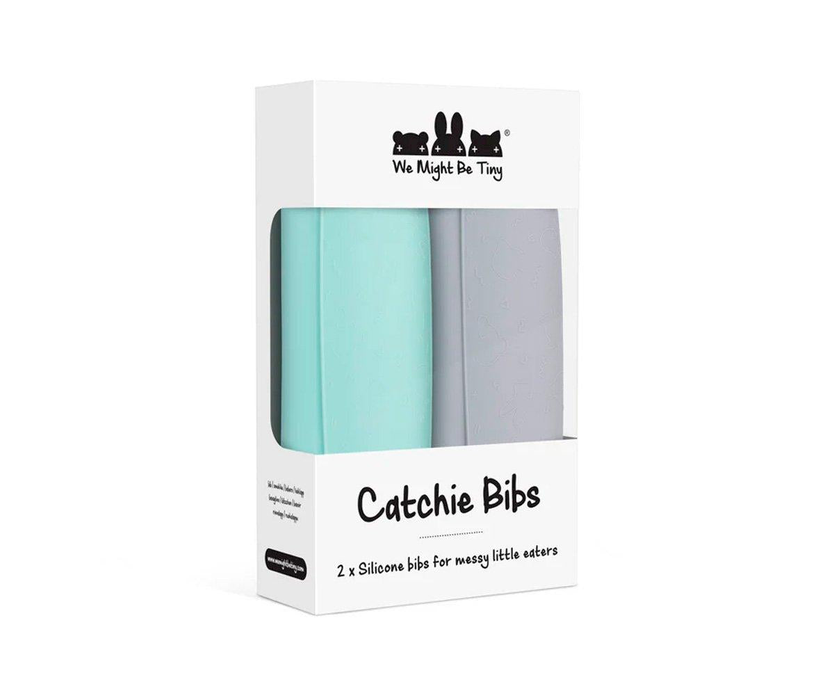 2 Babero Catchie 2.0 Silicona Mint & Grey