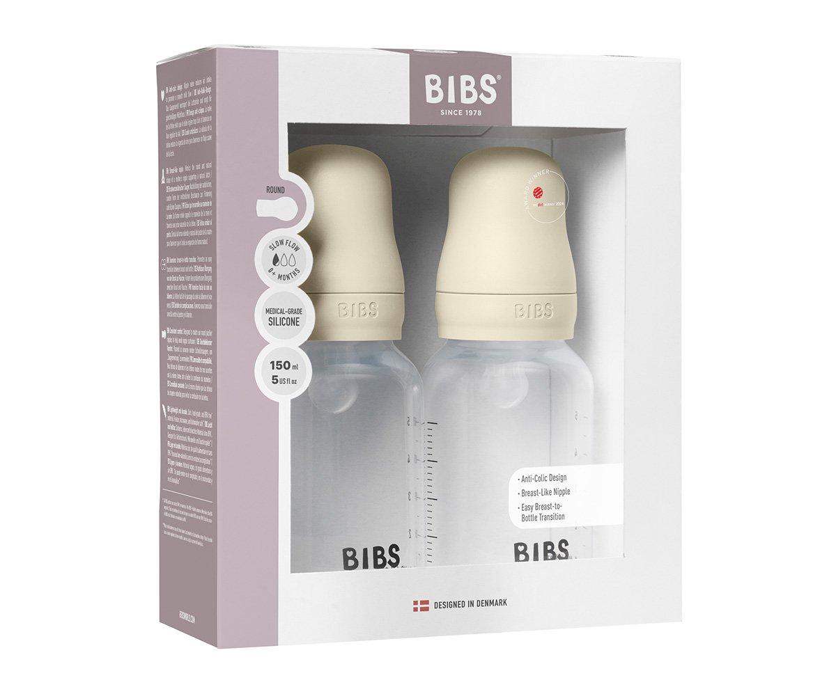 2 Biberones Plástico BIBS Silicona Ivory 150 ml