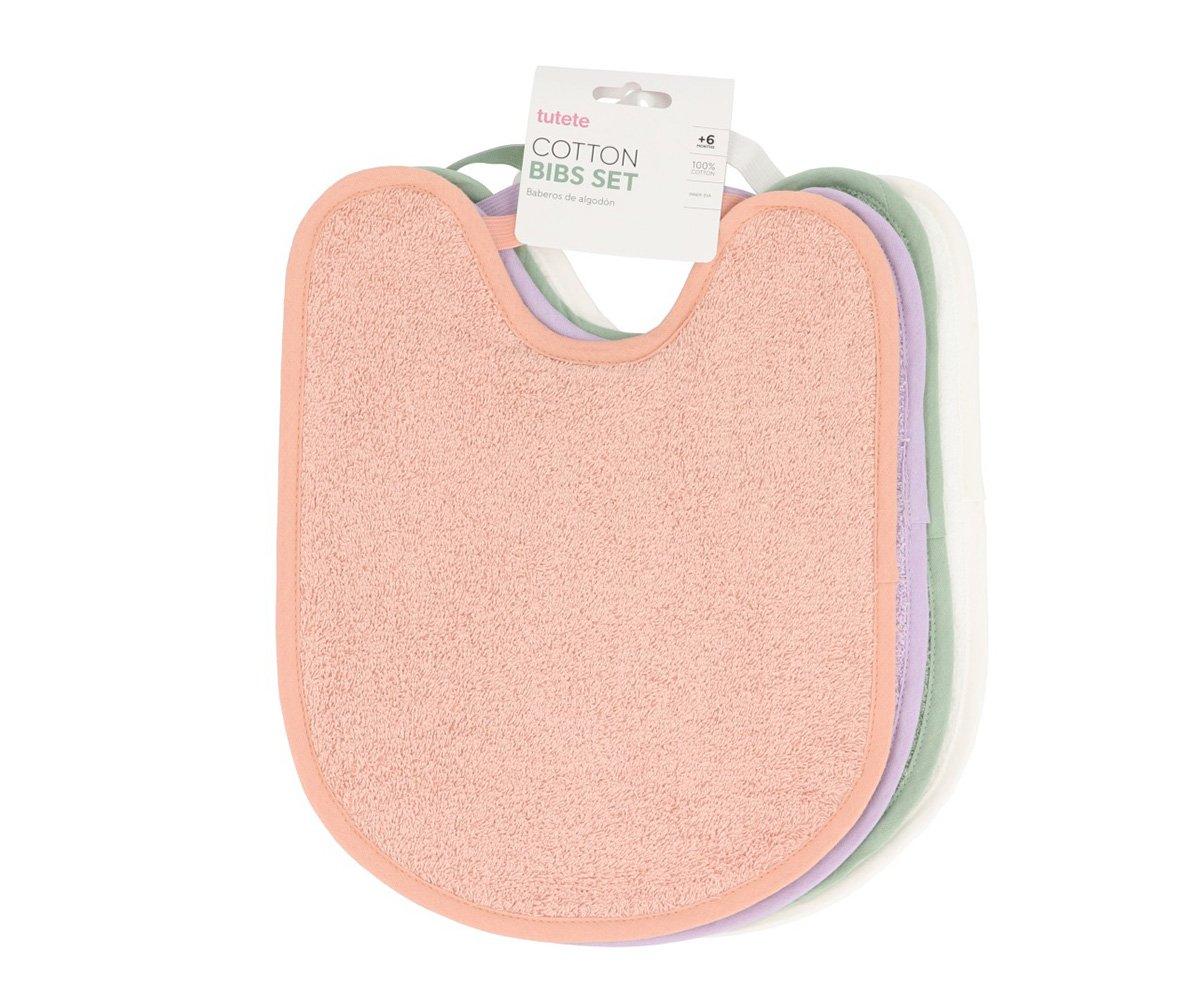 Pack 4 Baberos Rizo Rosa/Malva/Sage/Ivory