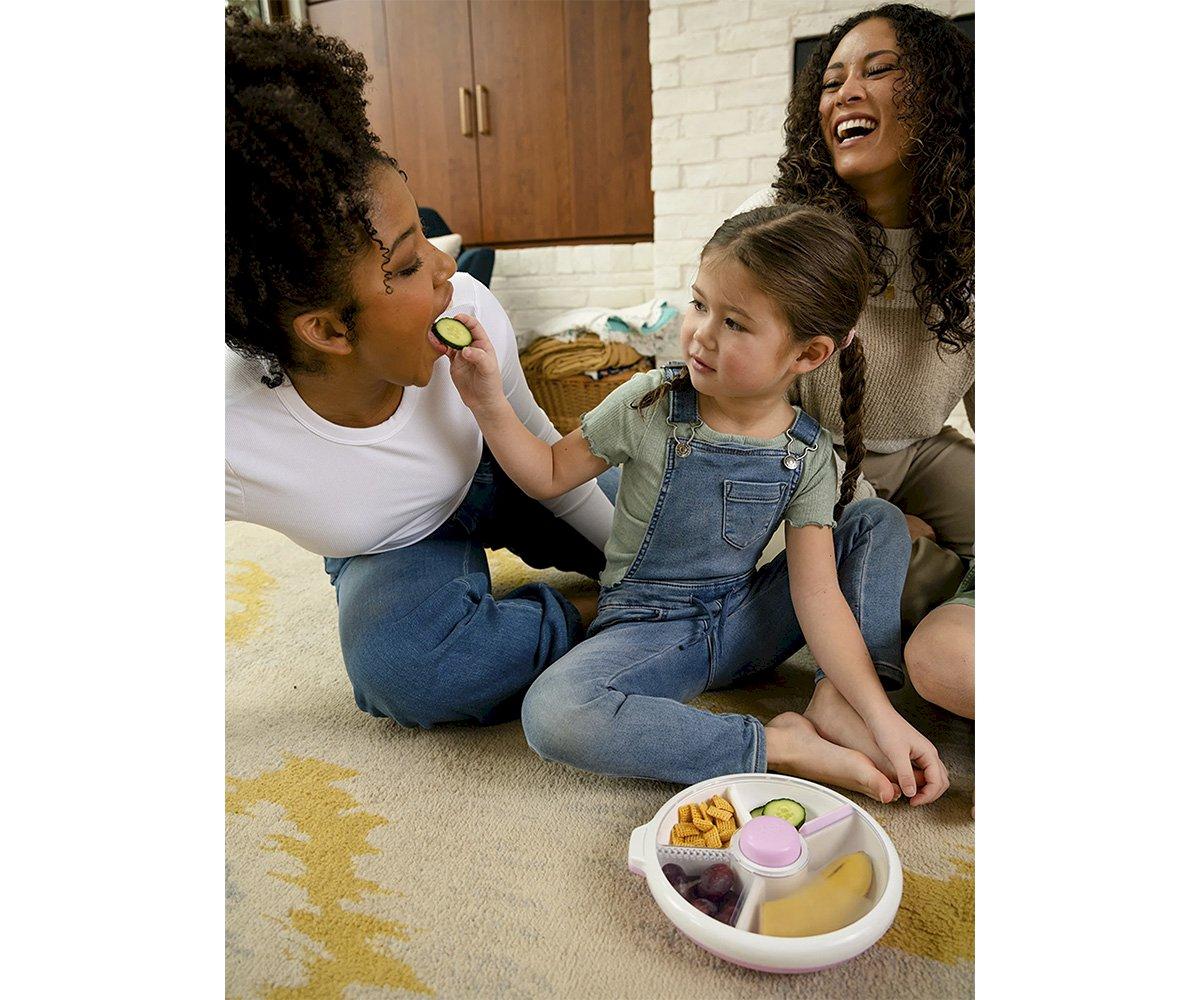 Caja de Almuerzo Grande Snack Spinner Slide con Hoja Pegatinas Taro Purple