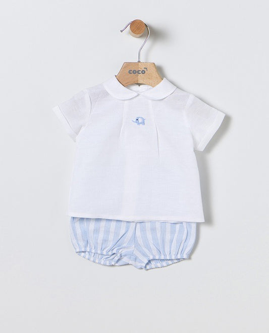 Conjunto blanco y azul Elefante