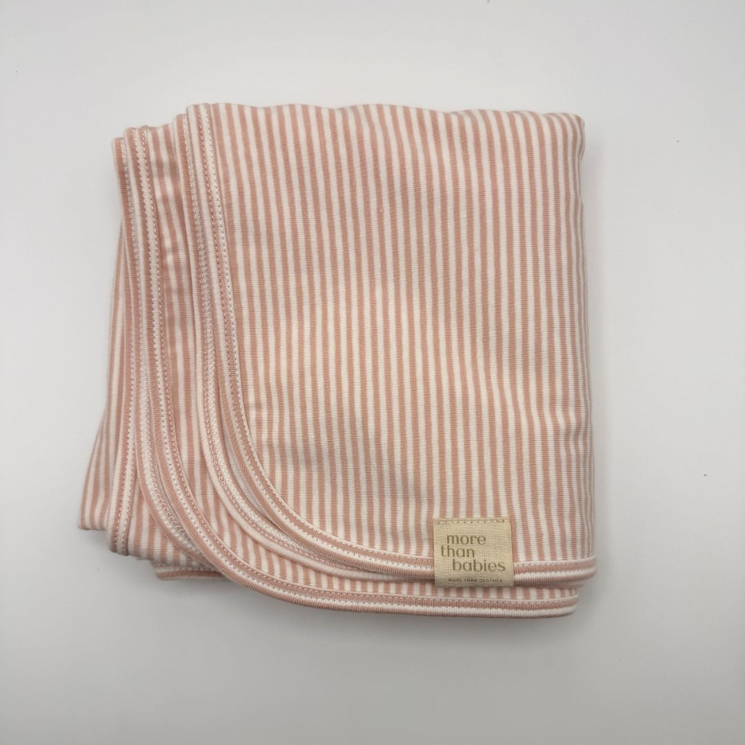 Set Canastilla Rayas Rosa Algodón Orgánico