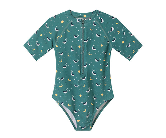 Bañador con cremallera Whale Teal