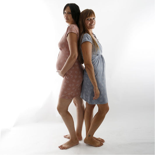 Camisón de lactancia ERIZOS azul