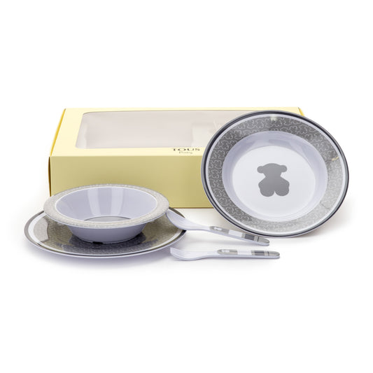 Set 3 Platos cuchara y tenedor Gris