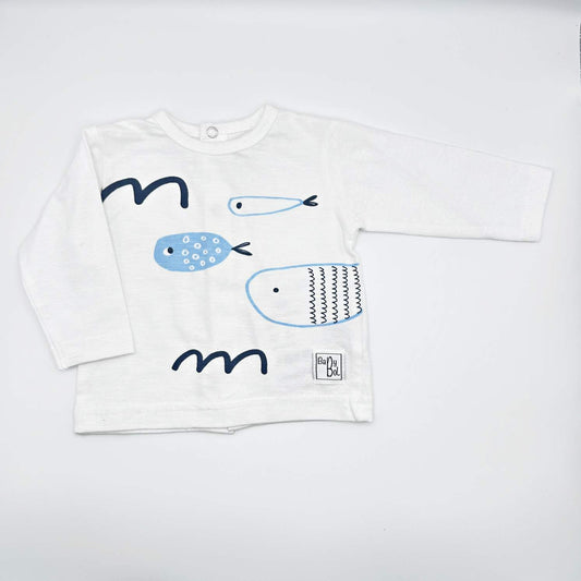 Conjunto polaina Fish azul y blanco