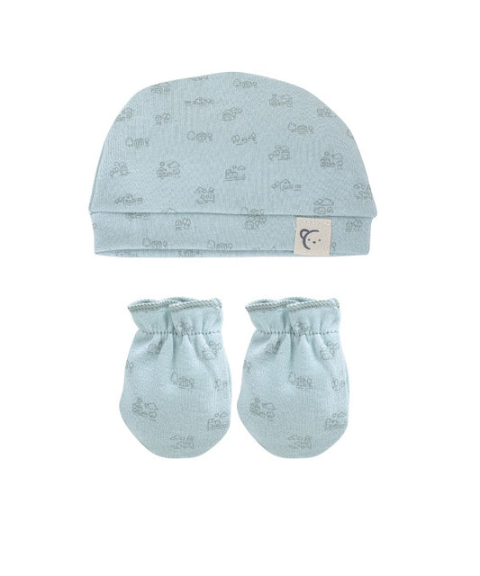 Pack Gorro y manoplas CASITAS MINT