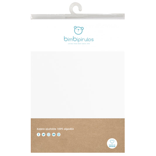 Sábana Bajera minicuna Algodón 100% Blanca