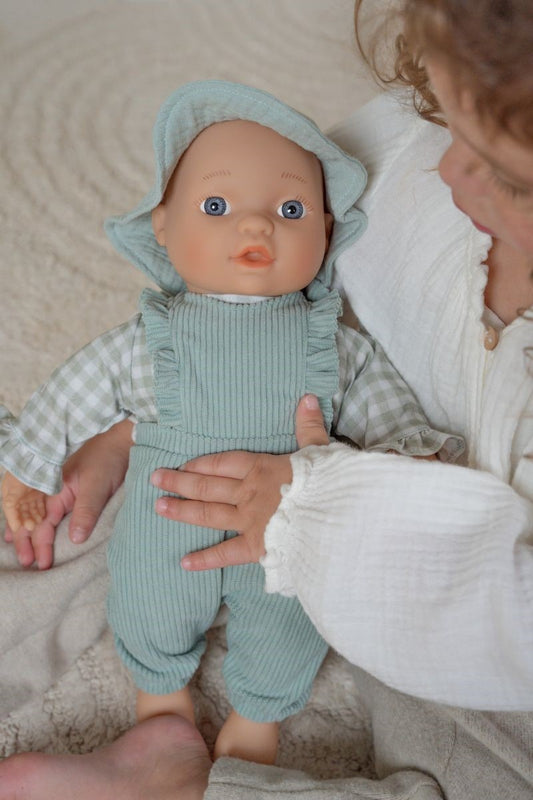 ROPITA DE MUÑECA VERDE CUADROS LITTLE DUTCH