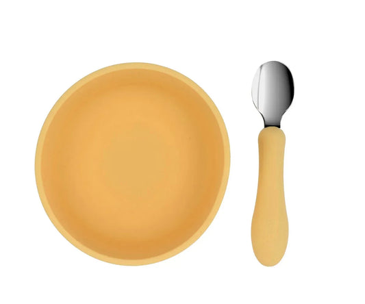 Bol Silicona + Cuchara Acero Sun