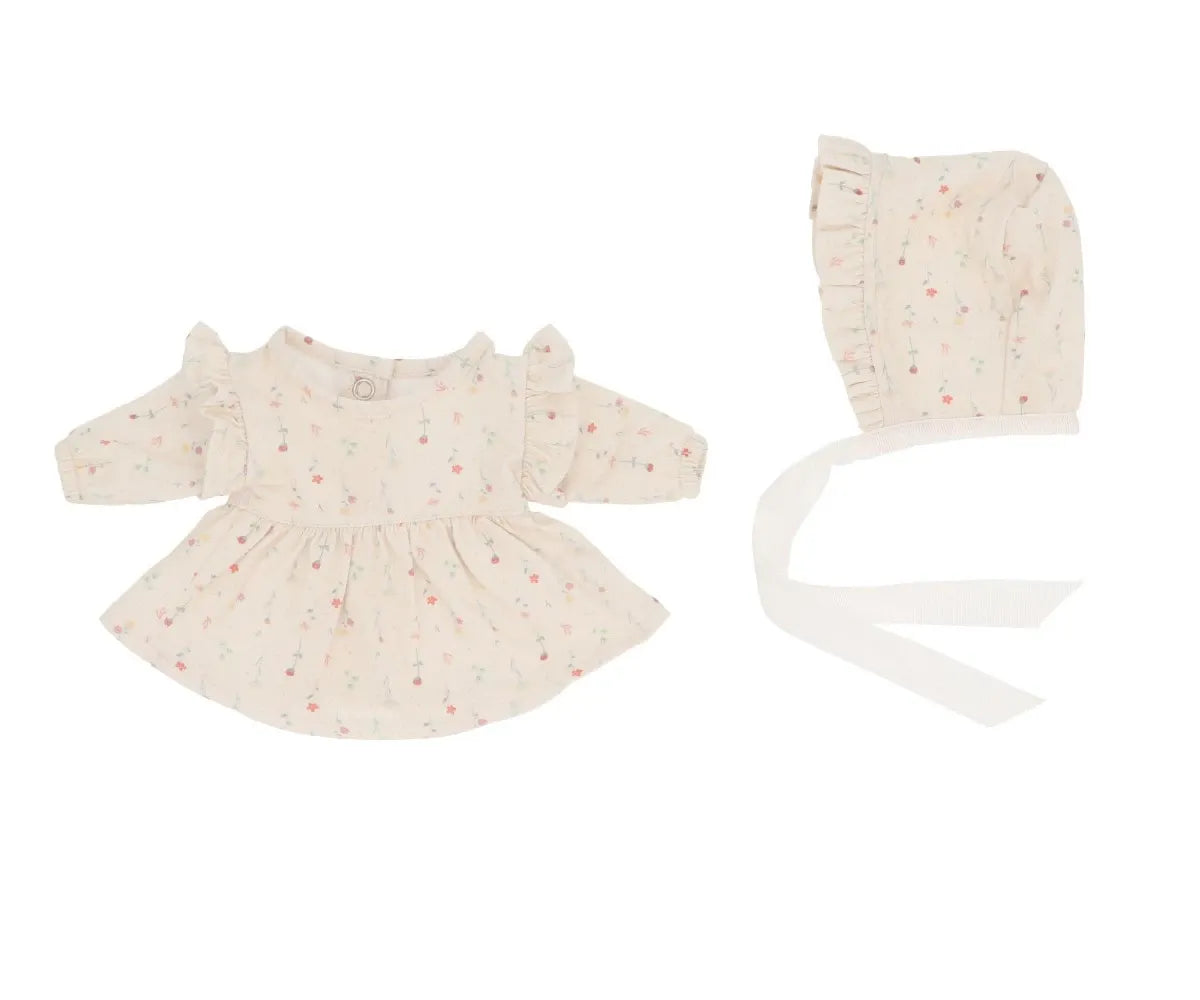 Muñeco Helena con Vestido y Gorrito White Flowers