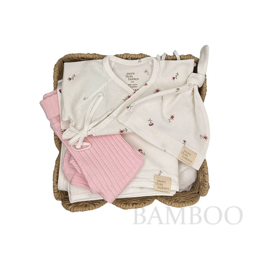 Set Canastilla Flores Algodón Orgánico