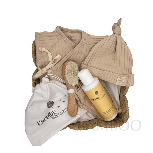 Set Canastilla Carelia Canalé Arena Algodón Orgánico