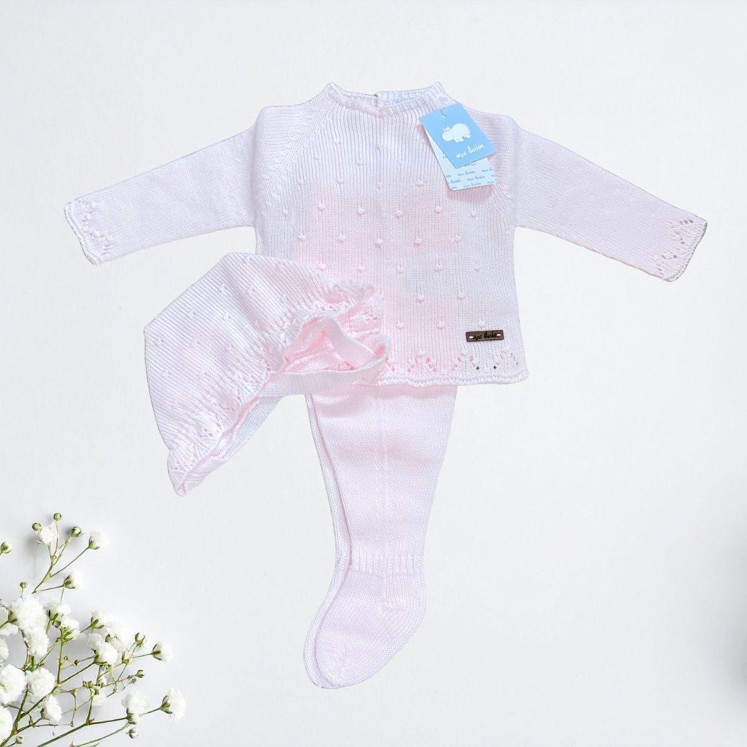 Canastilla conjunto ROSA con toquilla a juego