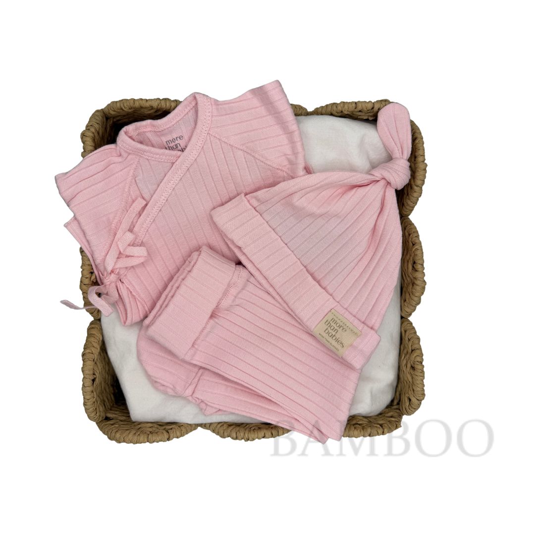 Primera Puesta Canalé Rosa Algodón Orgánico