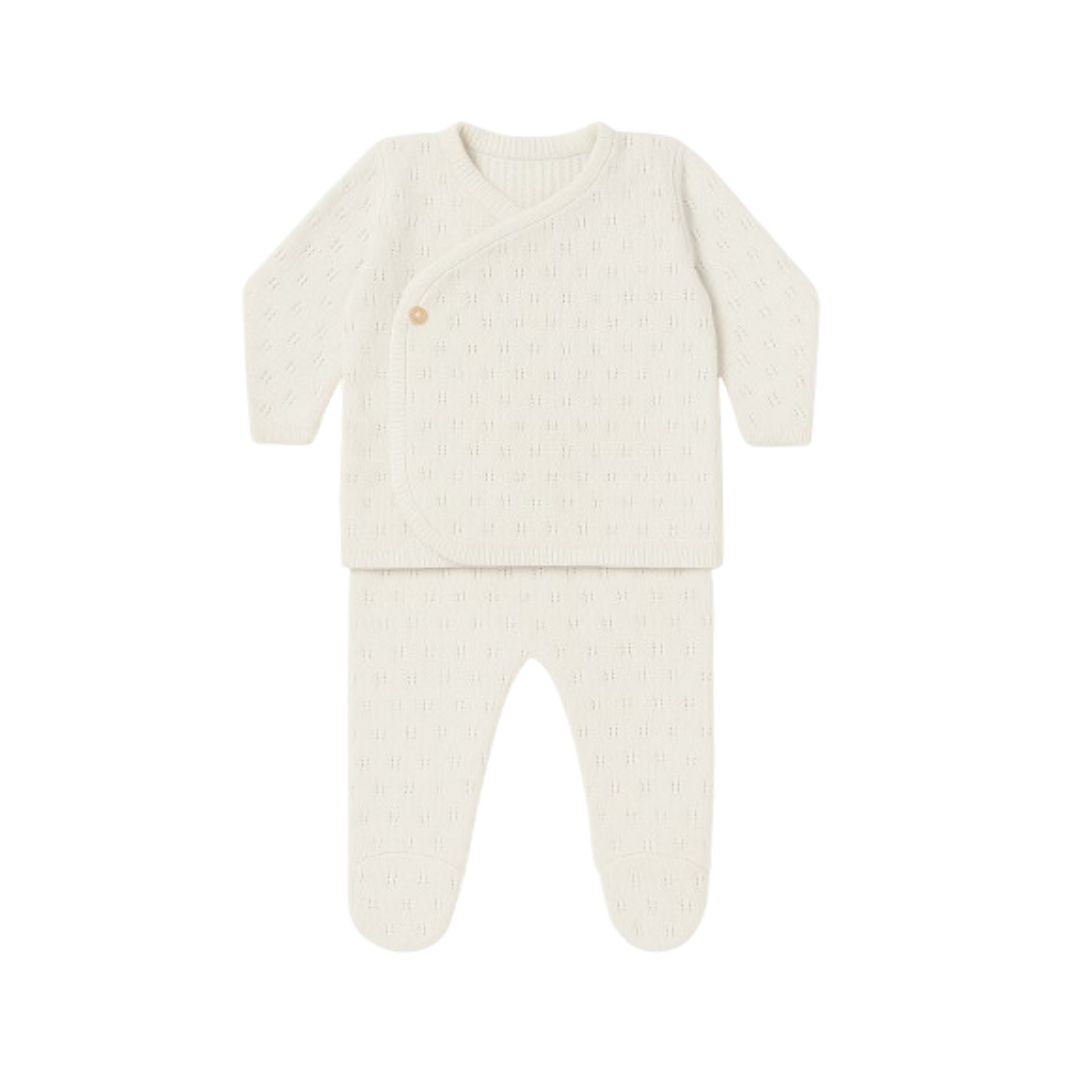 Primera Puesta Acanalado Blanco Algodón Orgánico