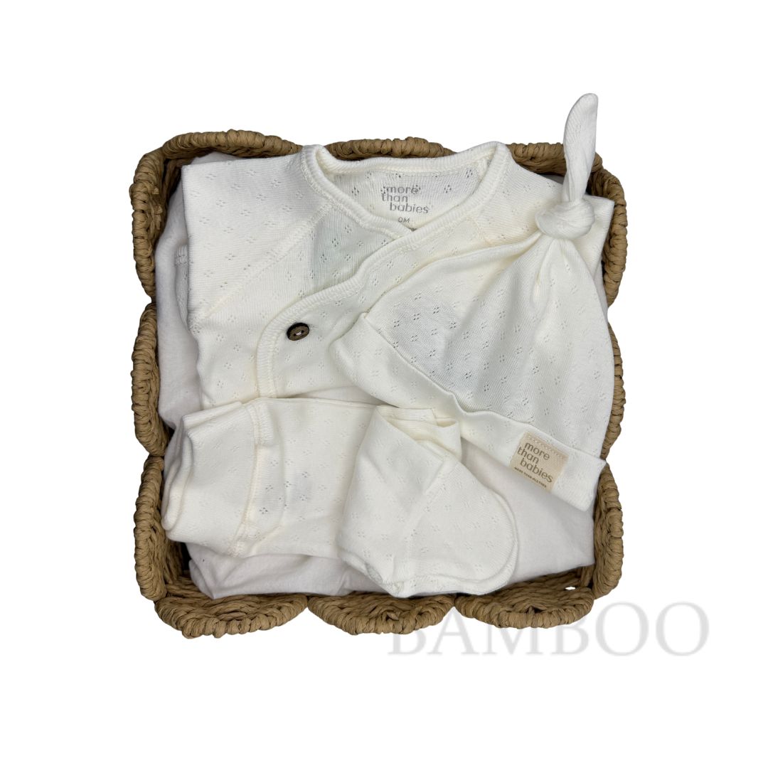 Primera Puesta Acanalado Blanco Algodón Orgánico